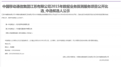 公司中标《中国移动通信江苏有限公司2015年数据业务拨测服务项目》